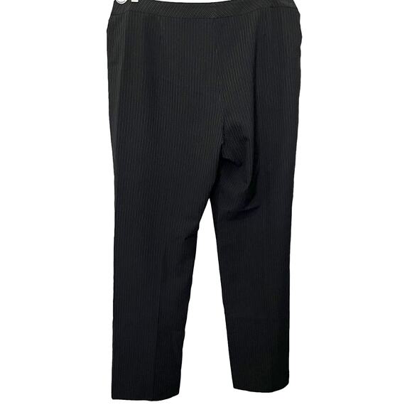 LE SUIT HIGH RISE, WIDE LEG, DRESS PANTS, WOMENS, 14, BLACK/GREY THIN PINSTRIPES - Picture 2 of 10